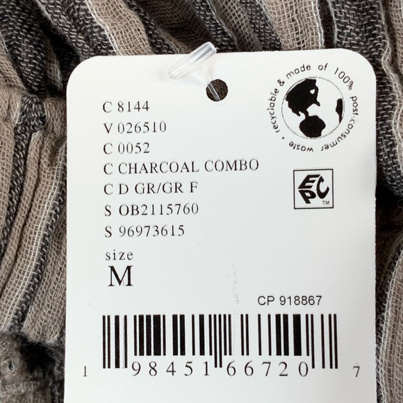 NWT Free People Quinn Harem Boho Pants Striped Natural Charcoal Size M Beach - Picture 8 of 15